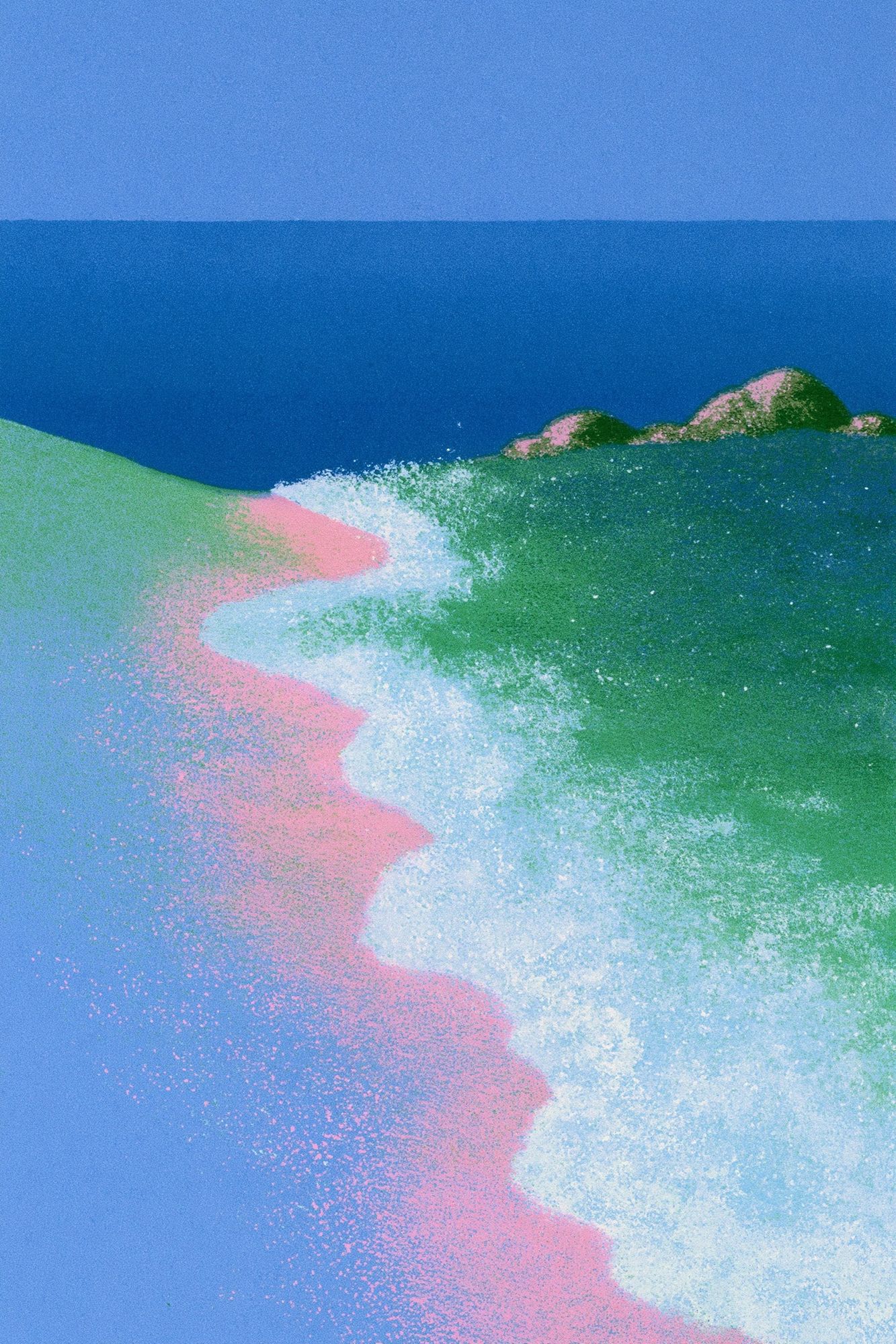 Pastel Coastal Waves Abstract Print. poster — abstract art