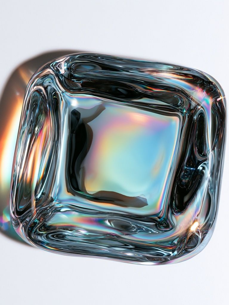 Iridescent Glass Cube Abstract Poster. poster — abstract art