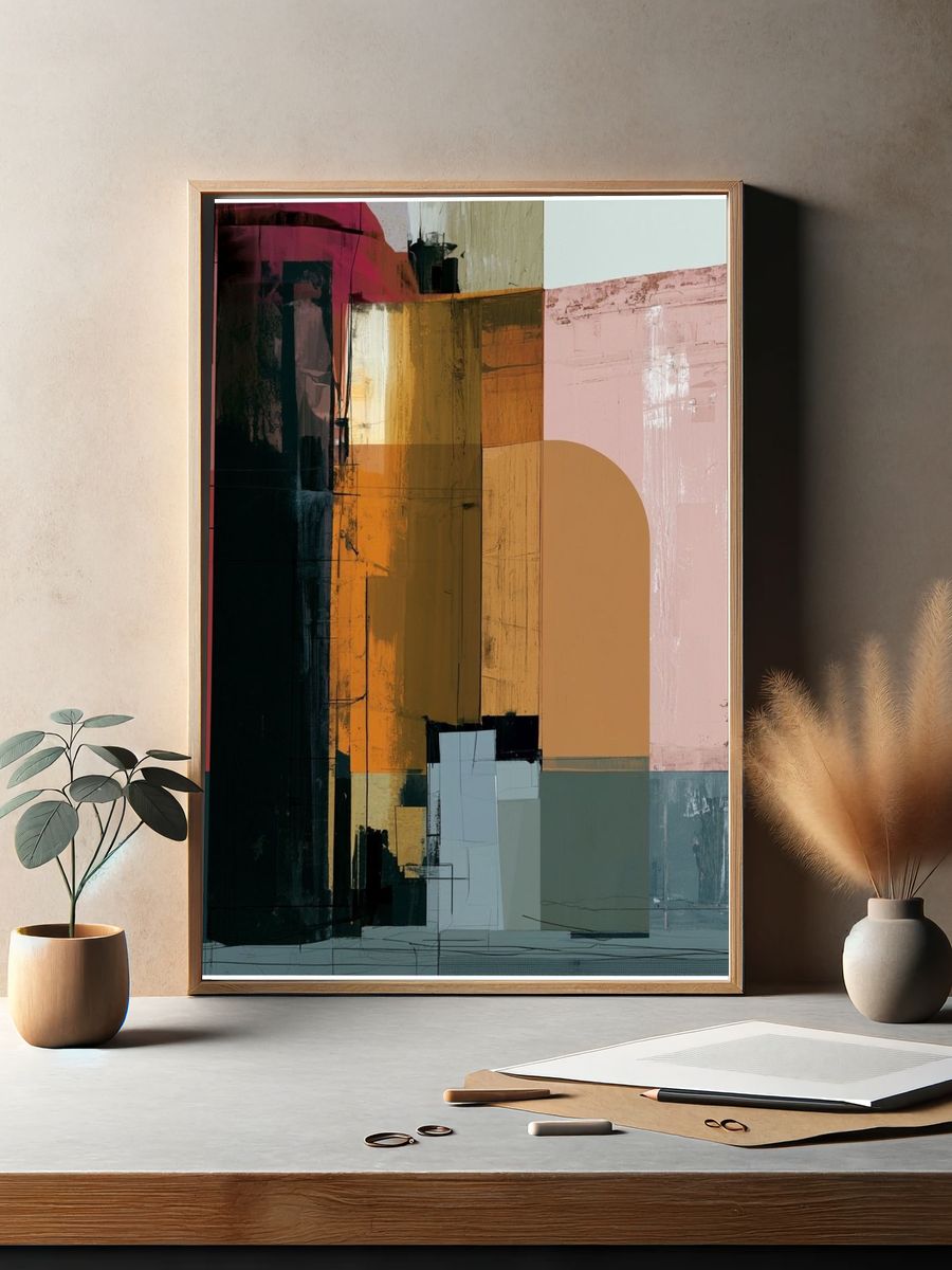 Color Block Abstract Poster. — room view 2