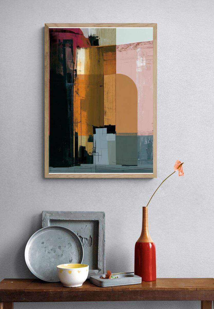 Color Block Abstract Poster. — room view 3