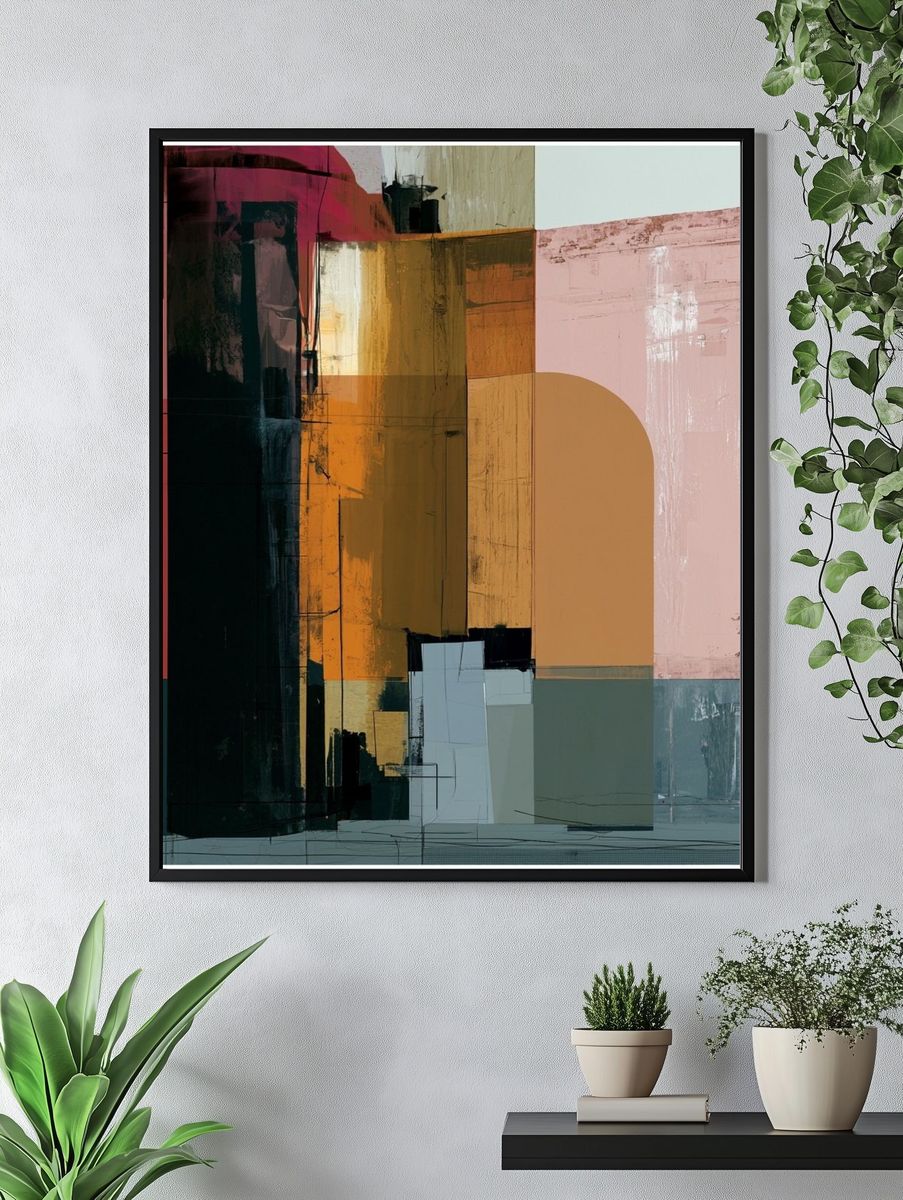 Color Block Abstract Poster. — room view 4