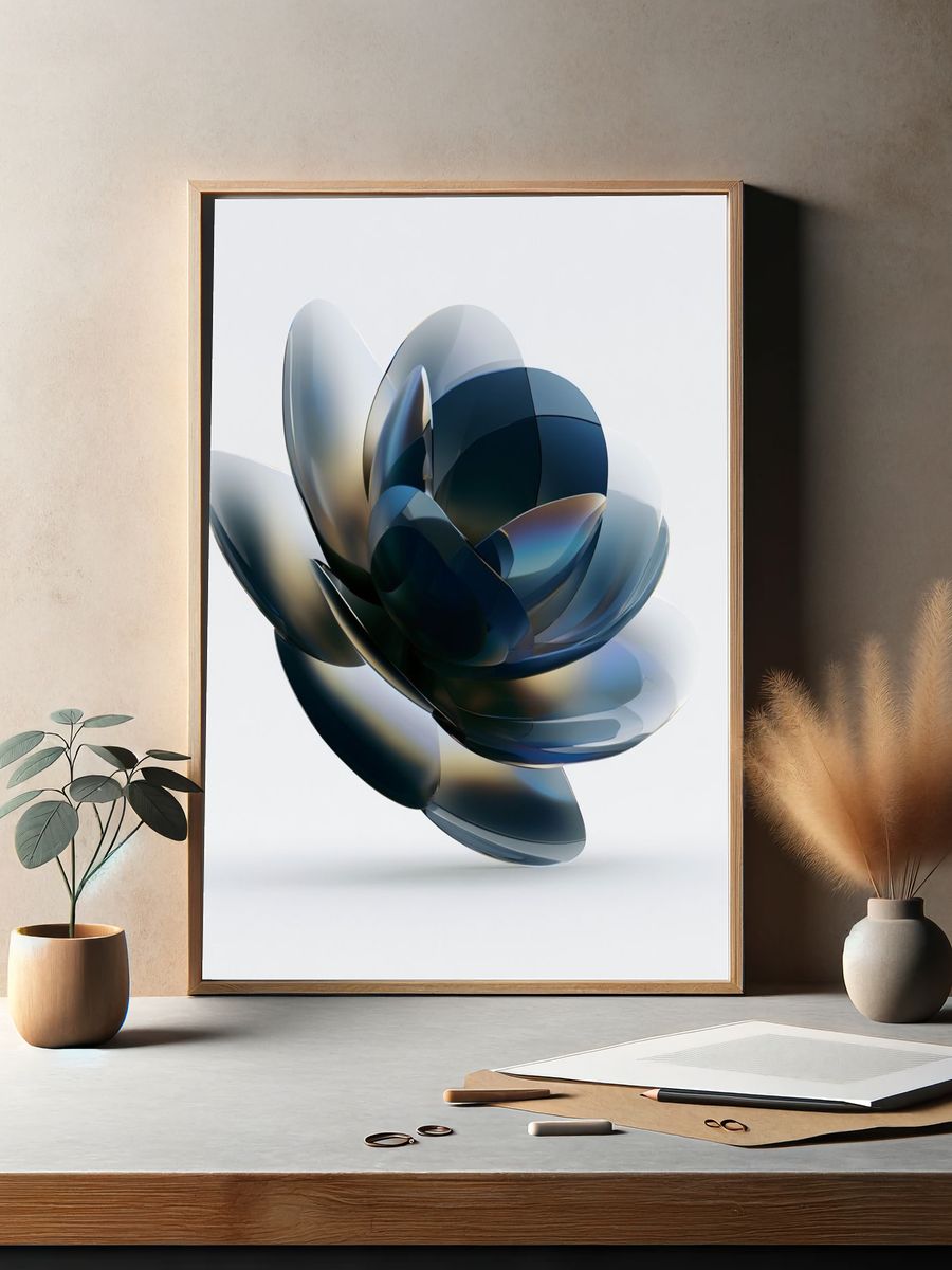 Glass Petal Abstract Poster. — room view 2