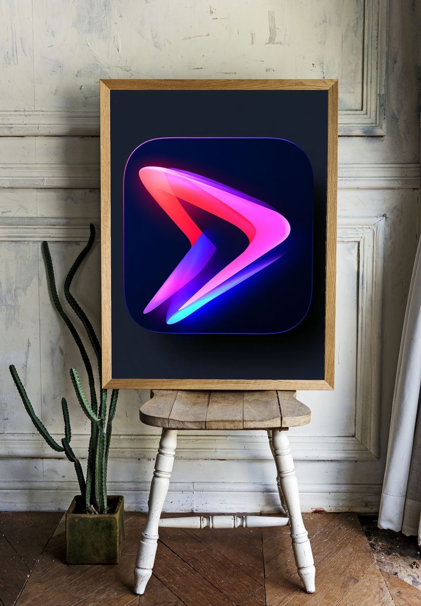 Neon Ribbon Abstract Poster. room preview