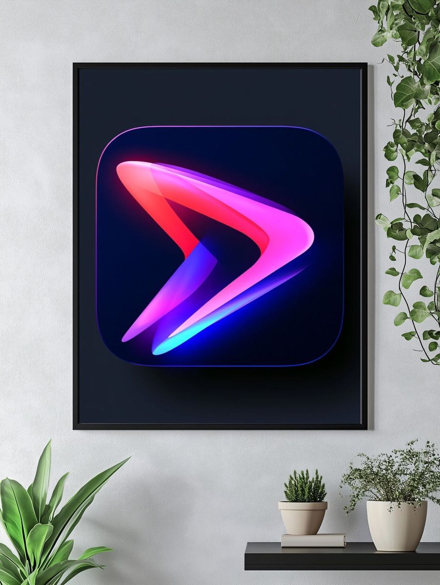 Neon Ribbon Abstract Poster. — room view 4