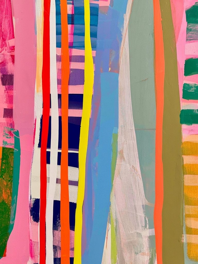 Neon Brushstroke Abstract Poster. poster detail