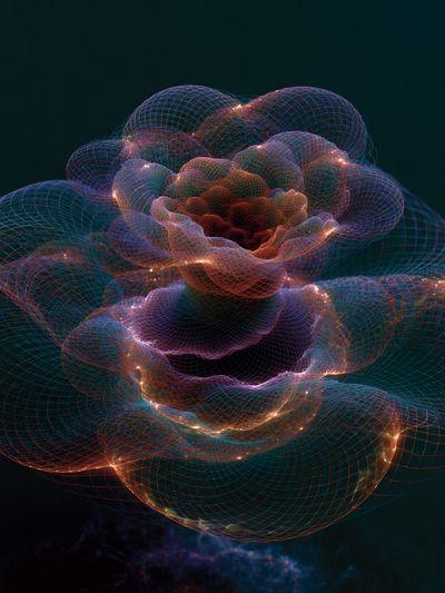 Neon Bloom Abstract Poster.