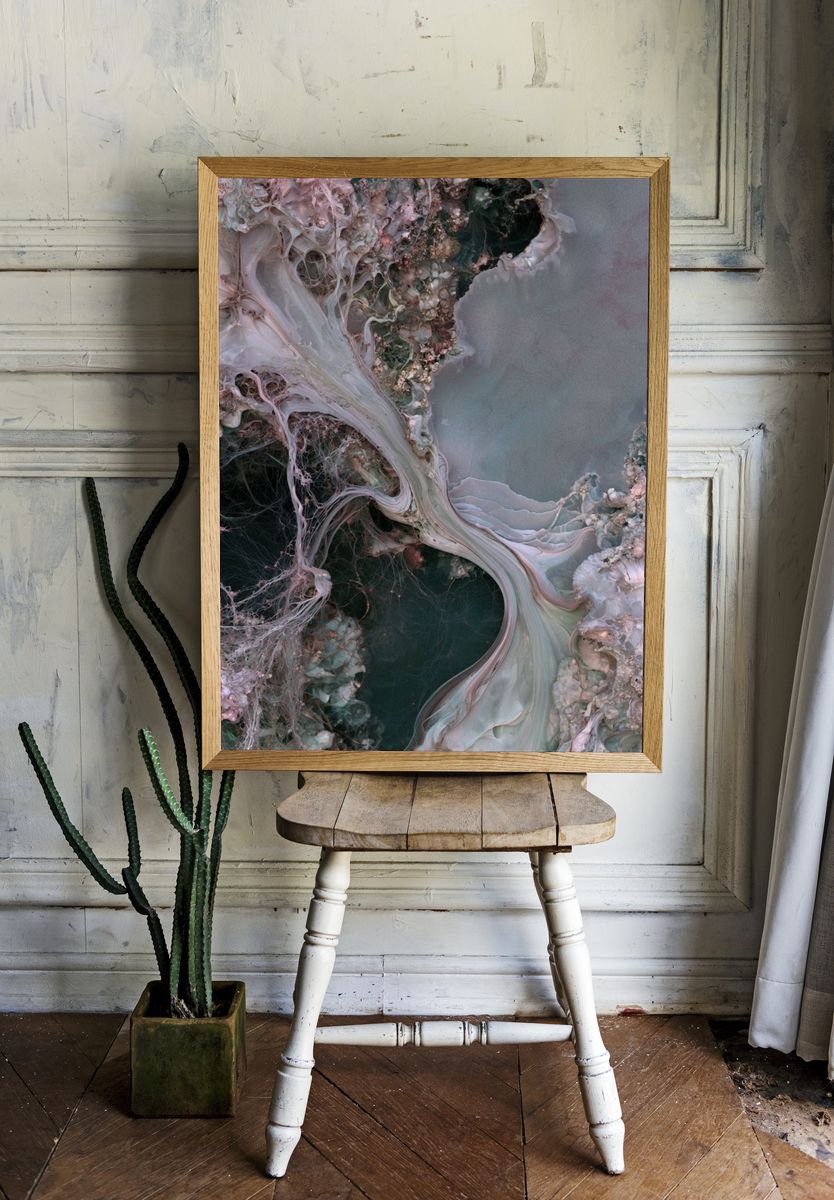 Pastel Marble Flow Abstract Poster. room preview