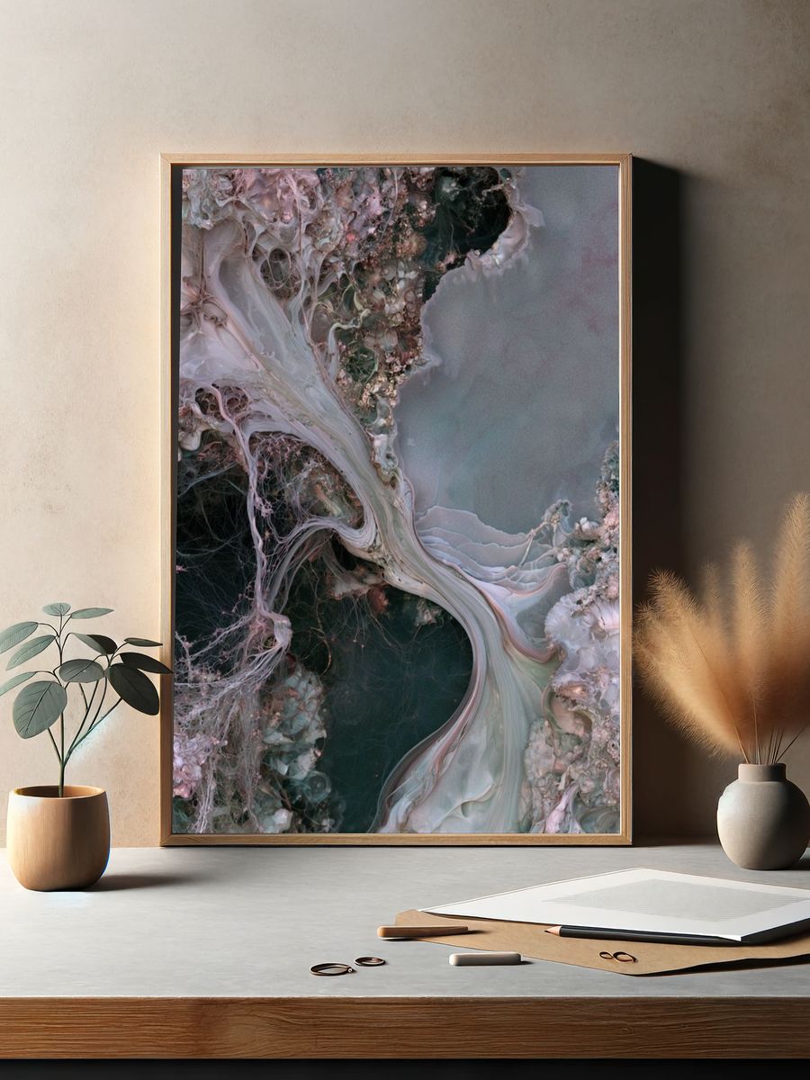 Pastel Marble Flow Abstract Poster. — room view 2