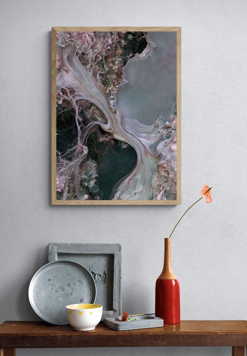 Pastel Marble Flow Abstract Poster. — room view 3