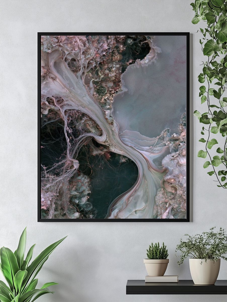 Pastel Marble Flow Abstract Poster. — room view 4