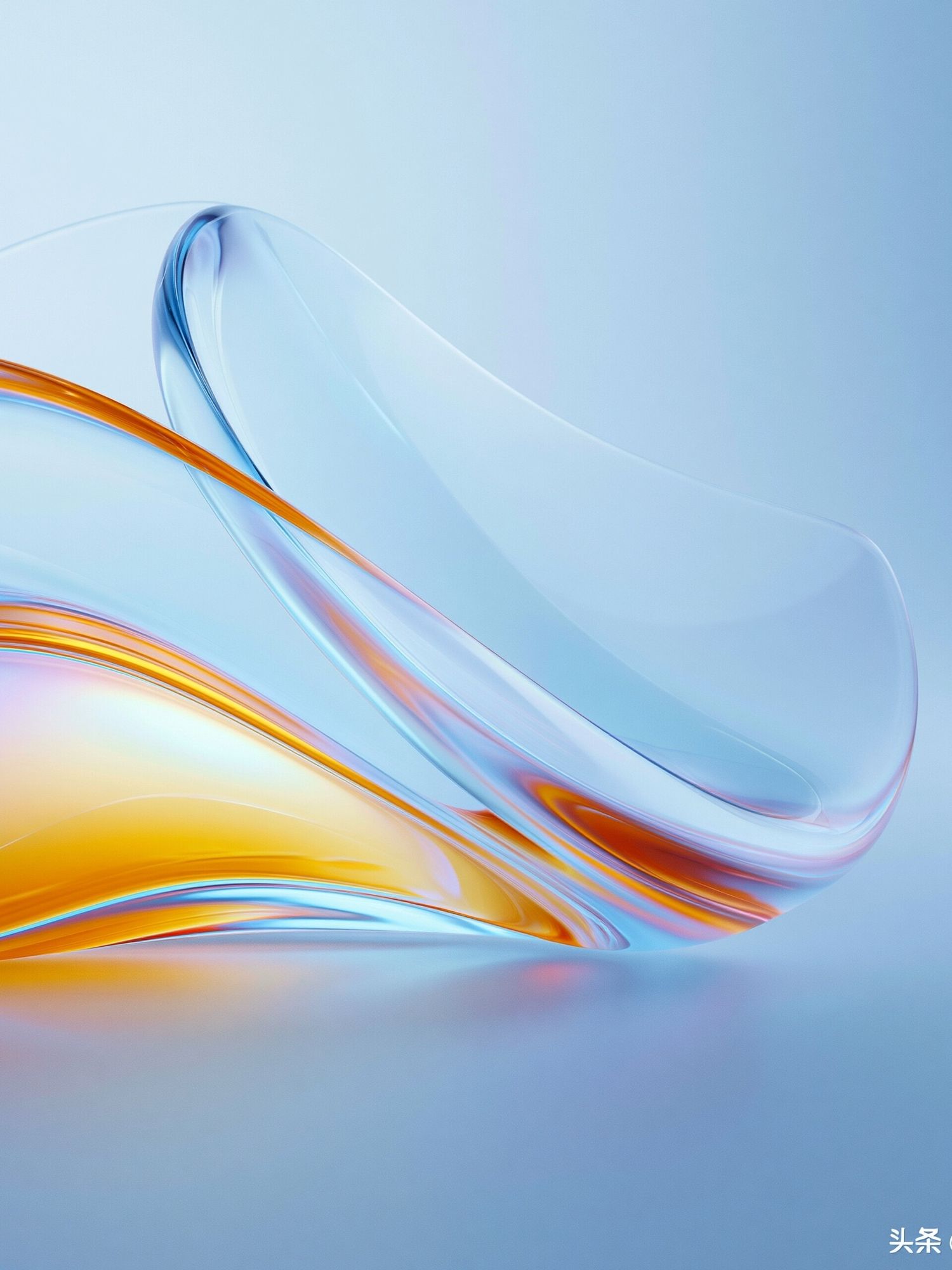 Blue Glass Wave Abstract Poster. poster detail