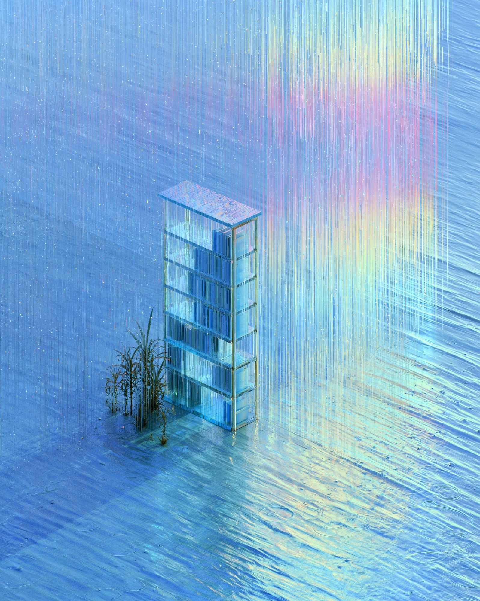 Dreamlike Glass Tower Abstract Print. poster — abstract art