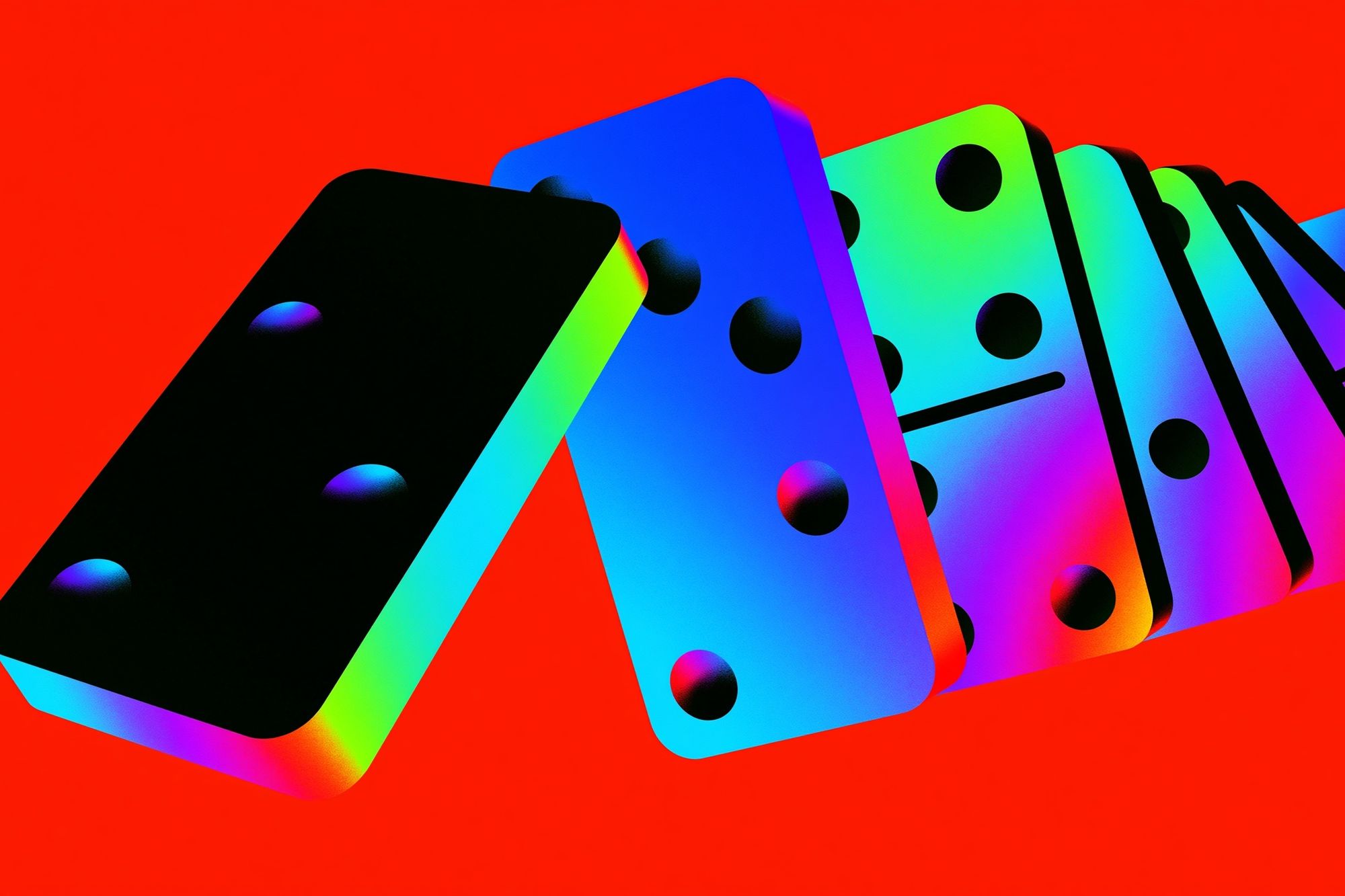 Neon Domino Abstract Poster. poster detail