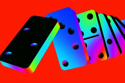 Neon Domino Abstract Poster. poster