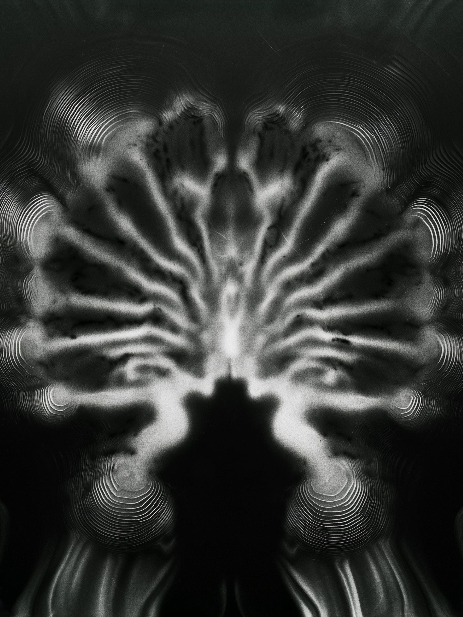 Monochrome Neural Bloom Abstract Print. poster detail