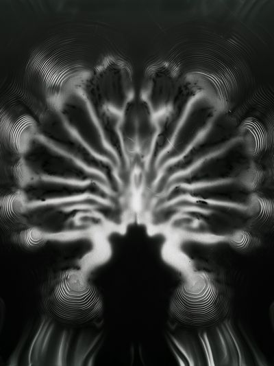 Monochrome Neural Bloom Abstract Print.