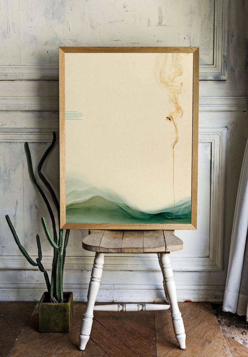 Abstract Mist and Gold Print. — room view 1
