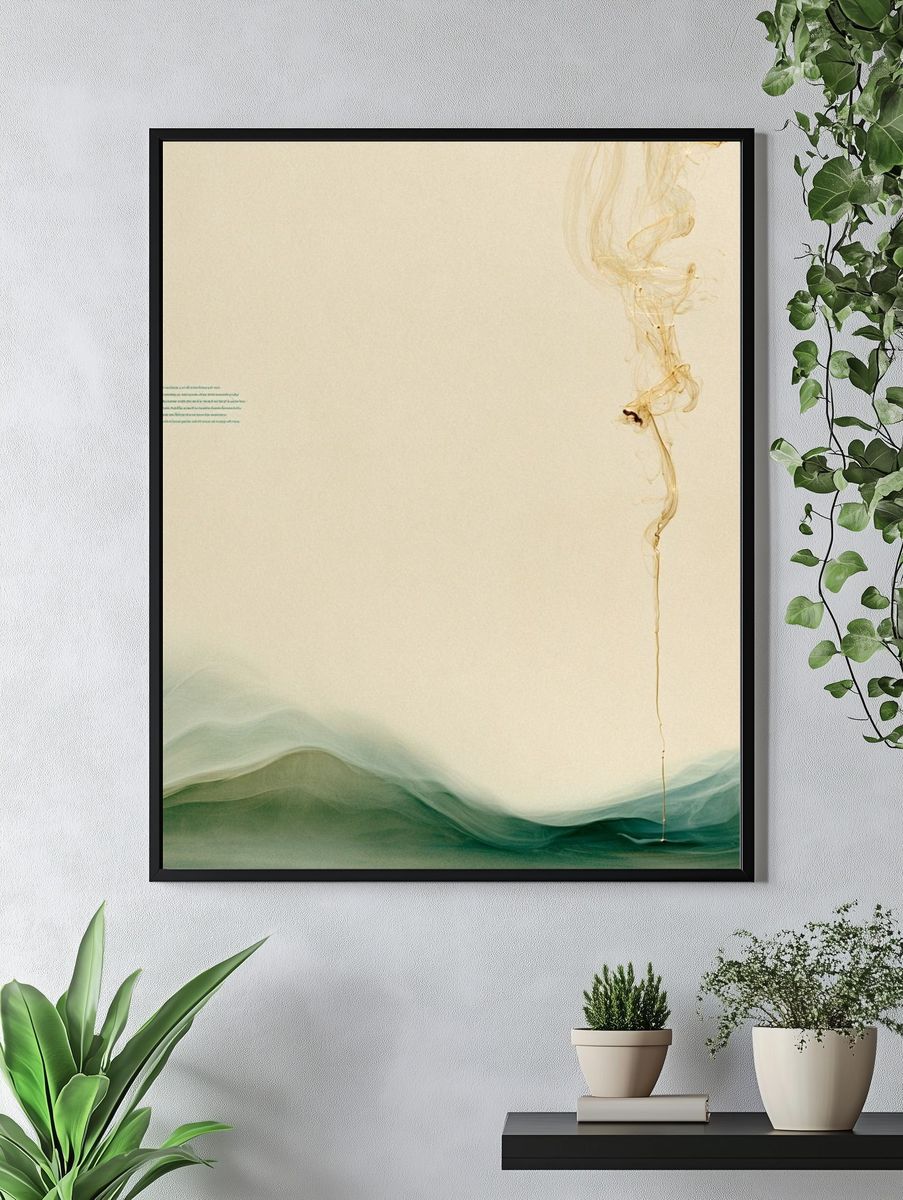 Abstract Mist and Gold Print. — room view 4