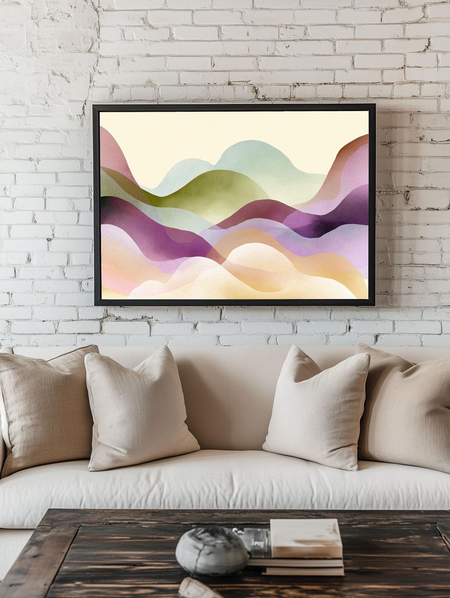 Pastel Abstract Landscape Poster. — room view 1