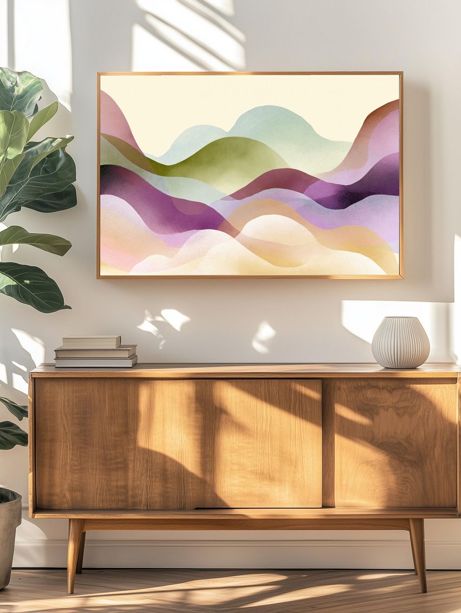 Pastel Abstract Landscape Poster. — room view 3