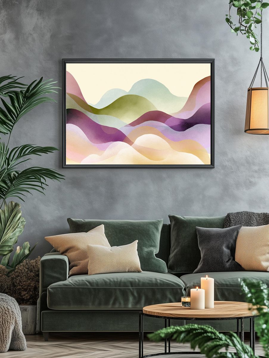 Pastel Abstract Landscape Poster. — room view 4