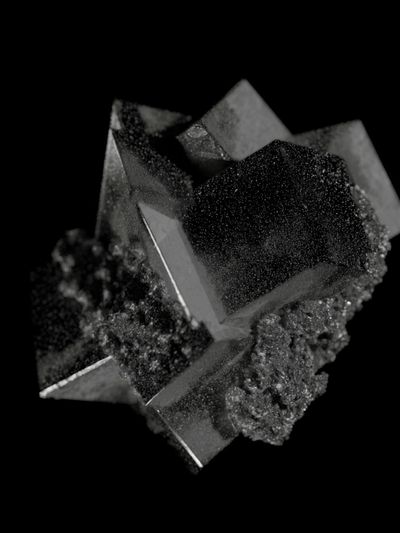 Monochrome Crystal Abstract Poster.