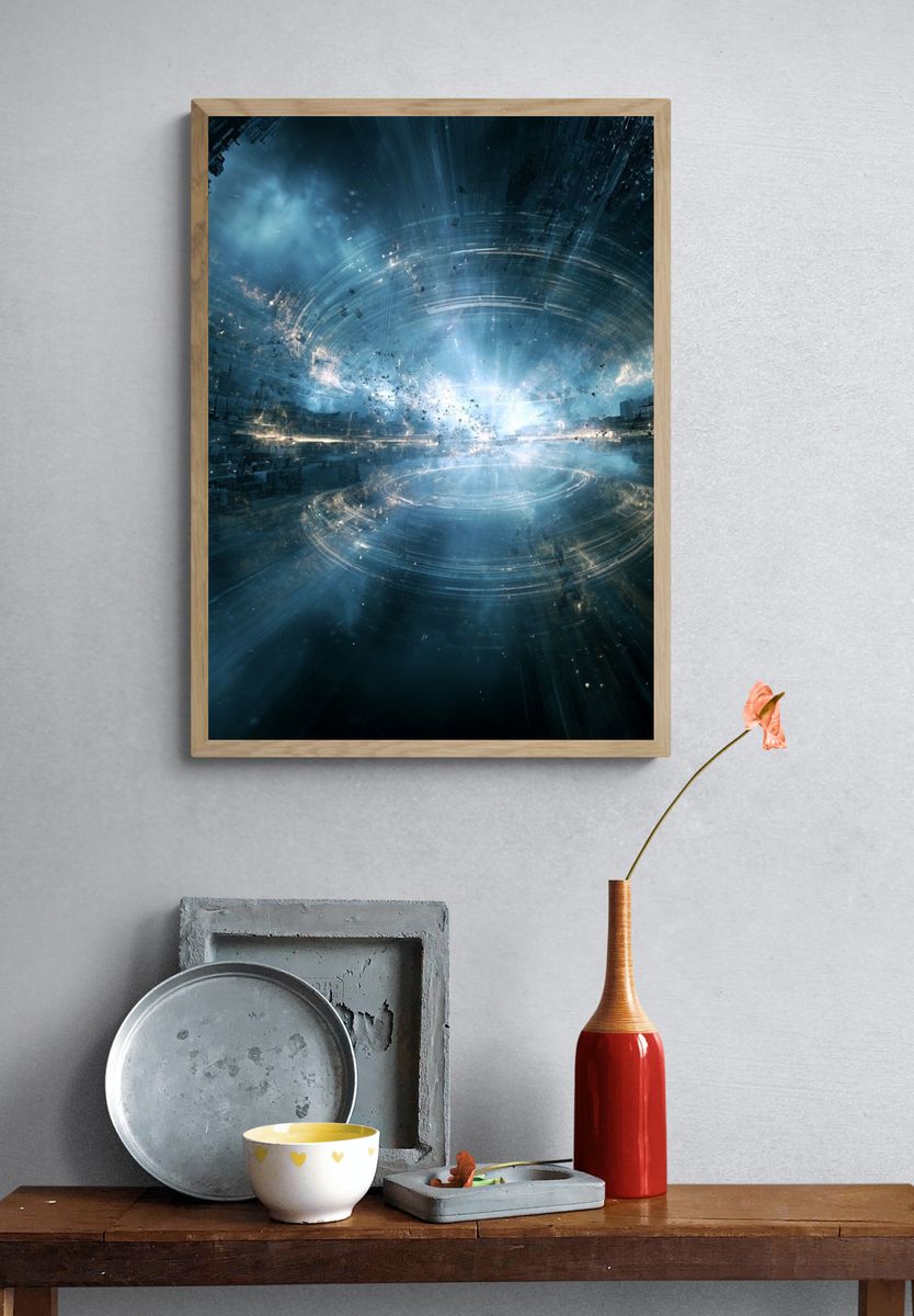 Cosmic Portal Abstract Print. — room view 3