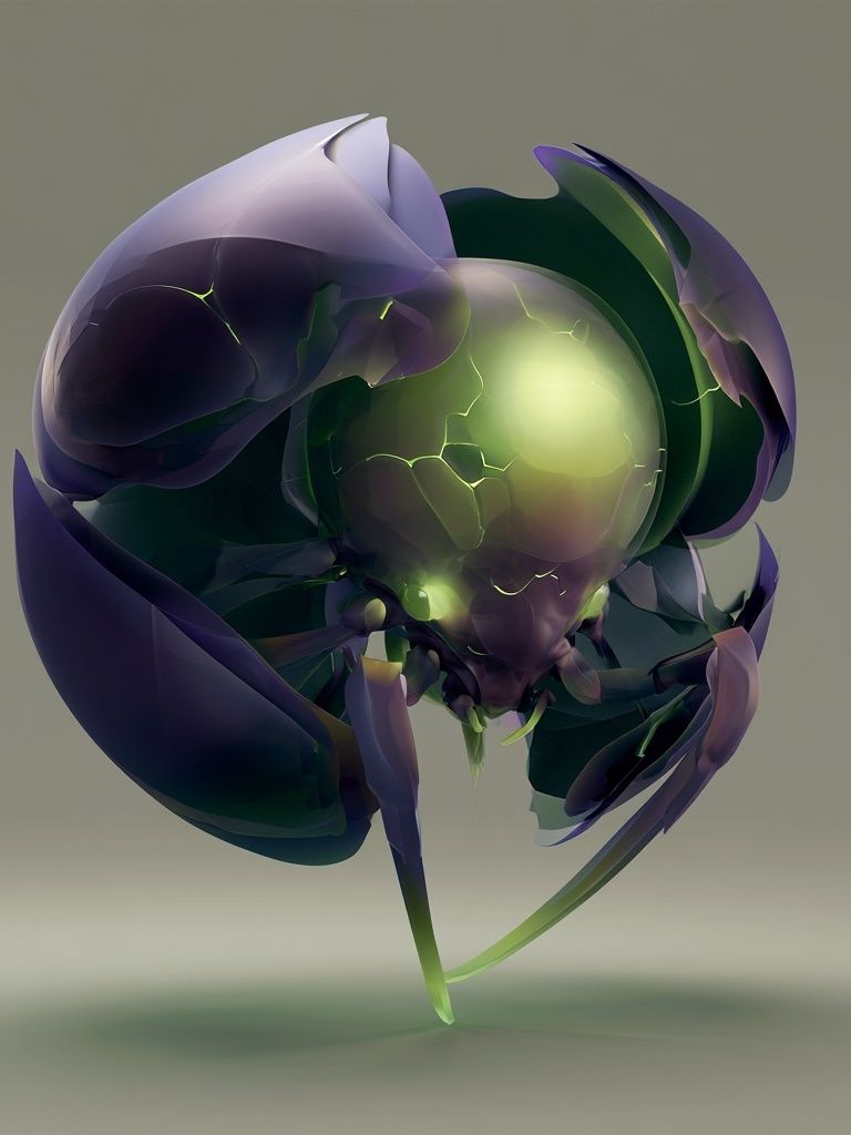 Glowing Orbital Bloom Abstract Poster. poster — abstract art