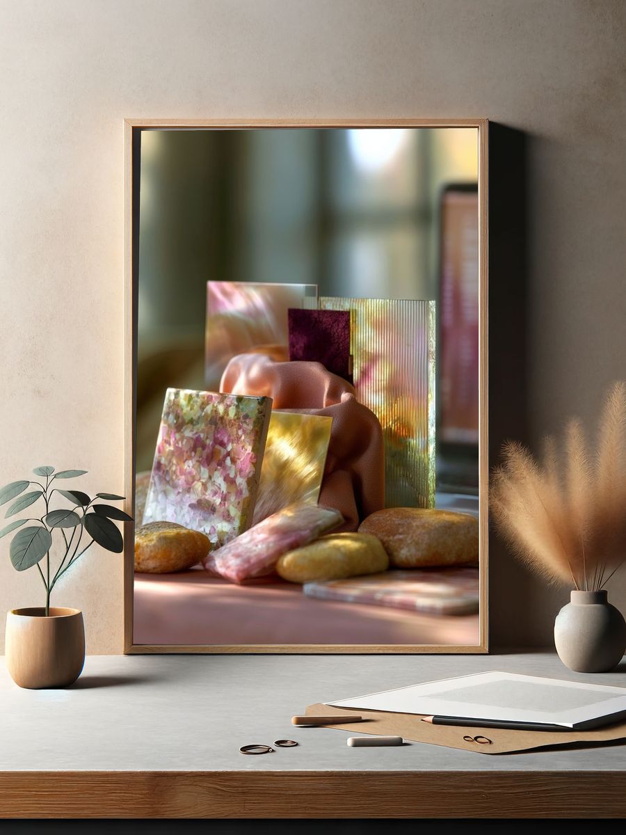 Pastel Still Life Abstract Print. — room view 2