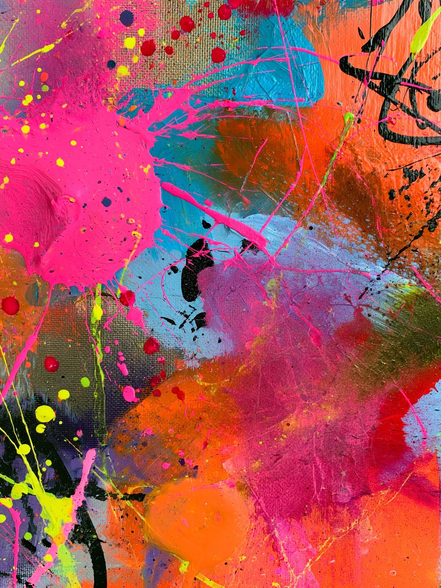 Neon Paint Splash Abstract Poster. poster detail