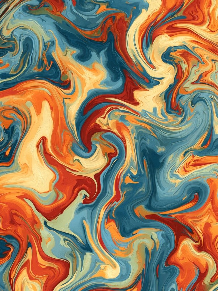 Swirling Retro Abstract Poster. poster — abstract art