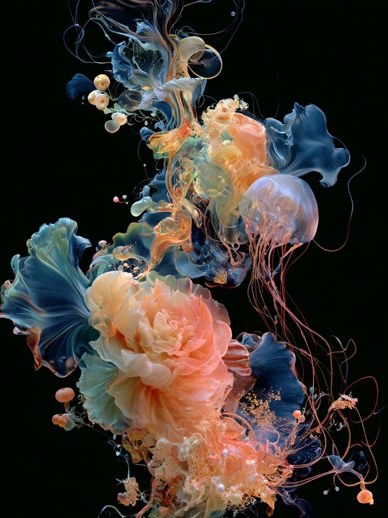 Abstract Blooming Jellyfish Poster. poster detail