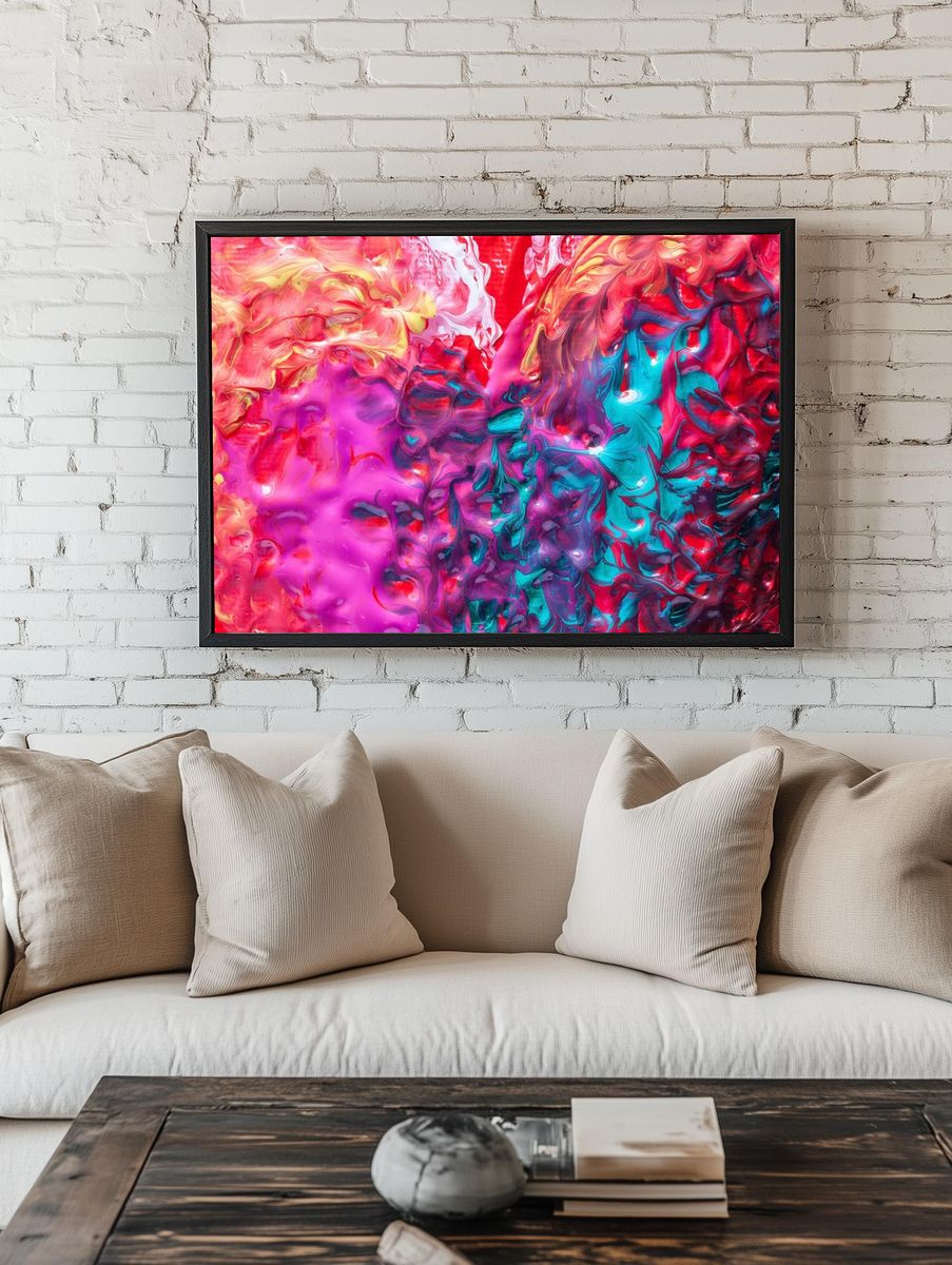 Abstract liquid paint, free public. — room view 1