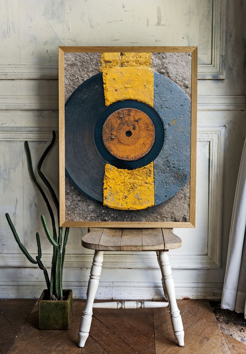 Vinyl Record Abstract Poster. — room view 1