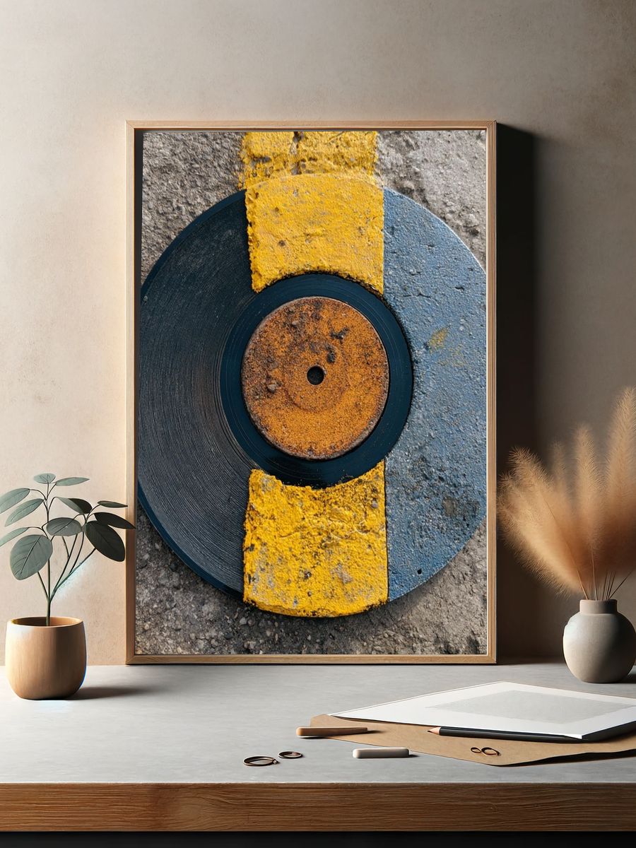 Vinyl Record Abstract Poster. — room view 2