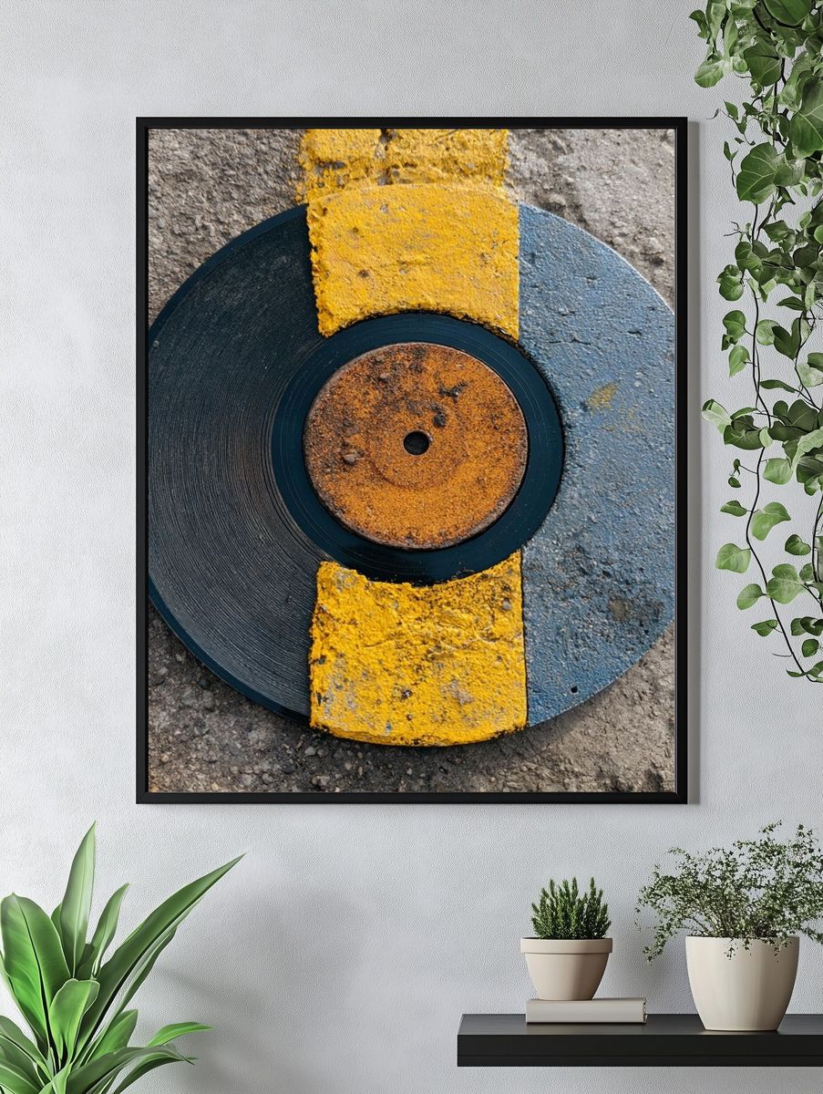 Vinyl Record Abstract Poster. — room view 4
