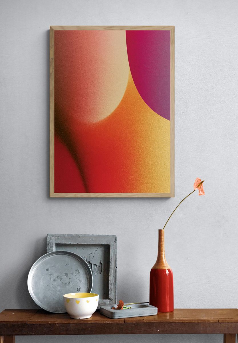 Sunset Arc Abstract Poster. — room view 3