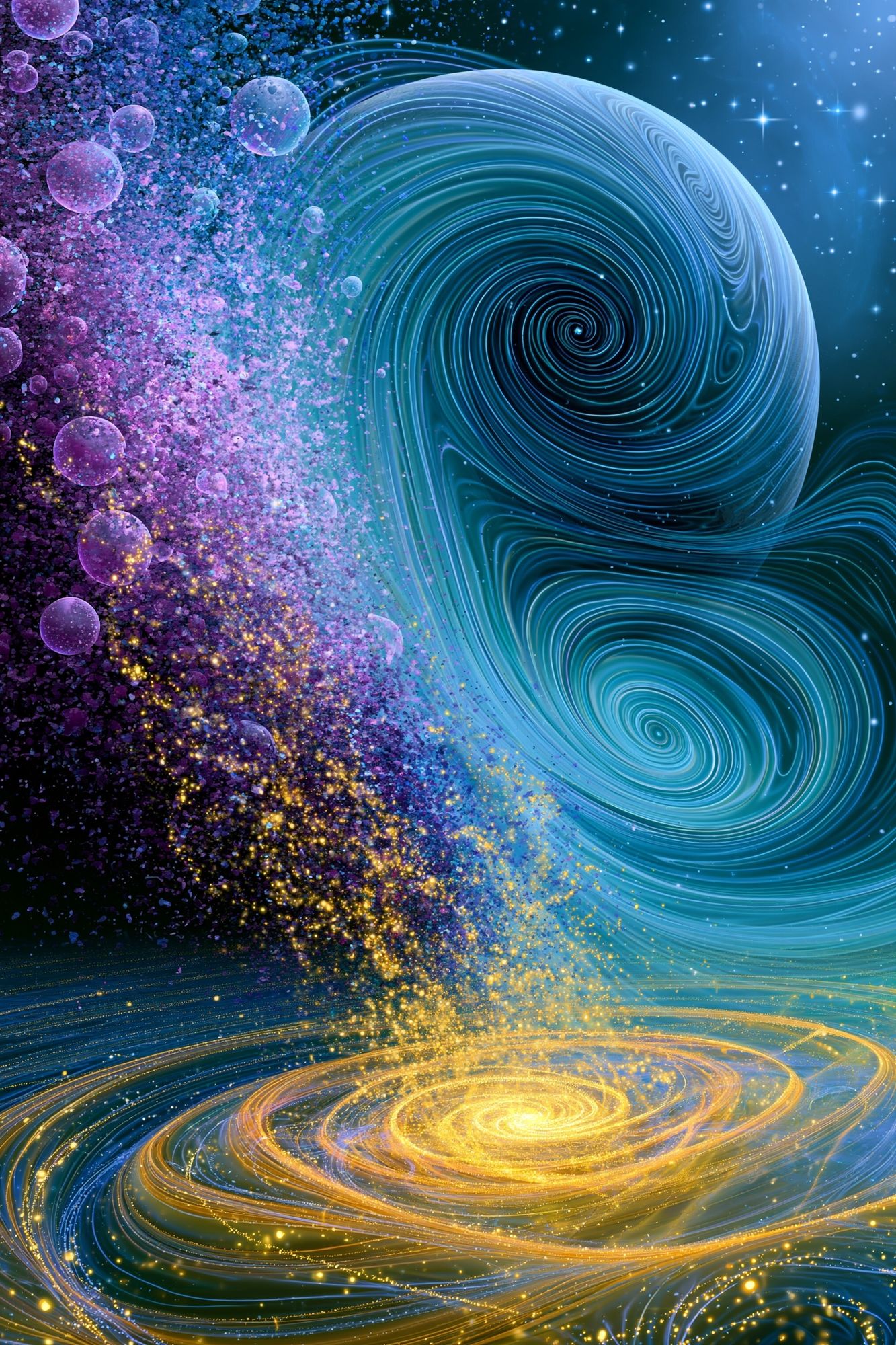 Cosmic Spiral Galaxy Abstract Print. poster — abstract art