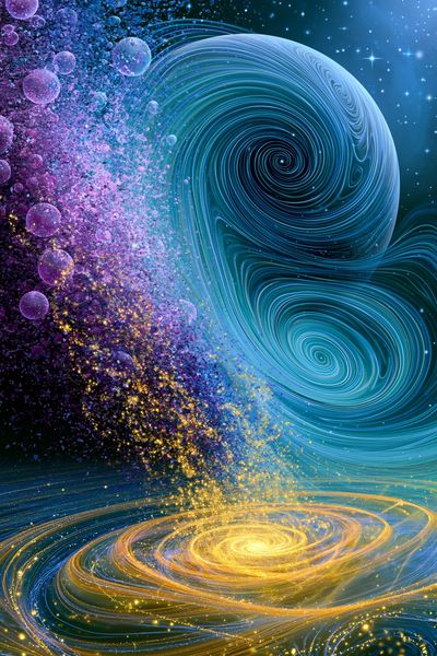Cosmic Spiral Galaxy Abstract Print.