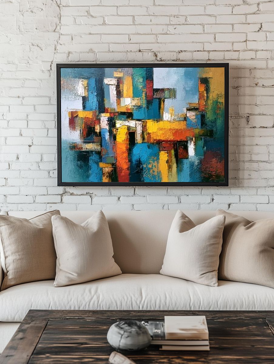 Colorful Geometric Abstract Poster. room preview