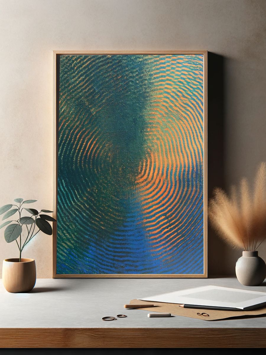 Abstract Ripple Texture Poster. — room view 2