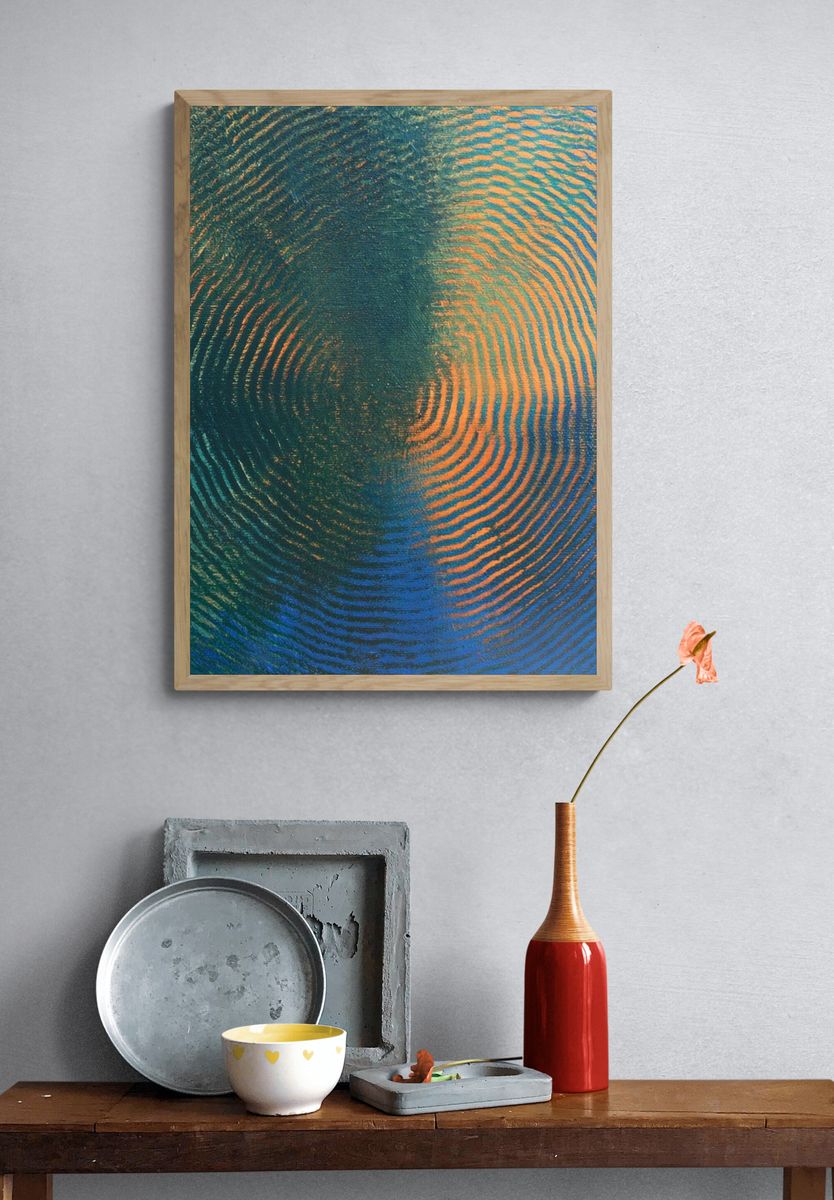 Abstract Ripple Texture Poster. — room view 3