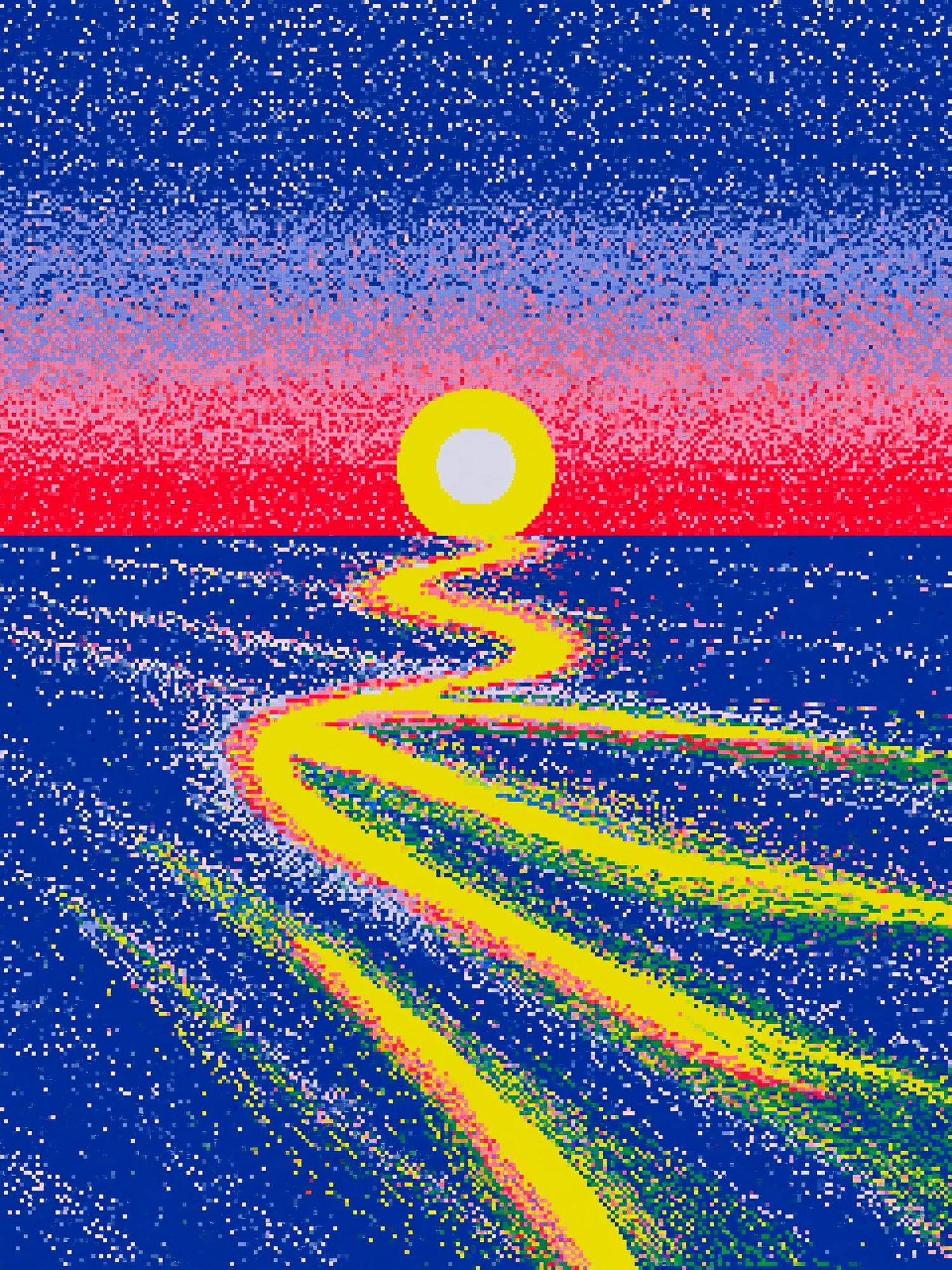 Neon Sunset Path Abstract Print. poster detail