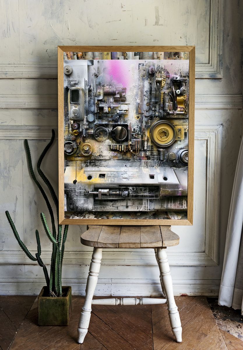 Industrial Abstract Texture Poster. — room view 1