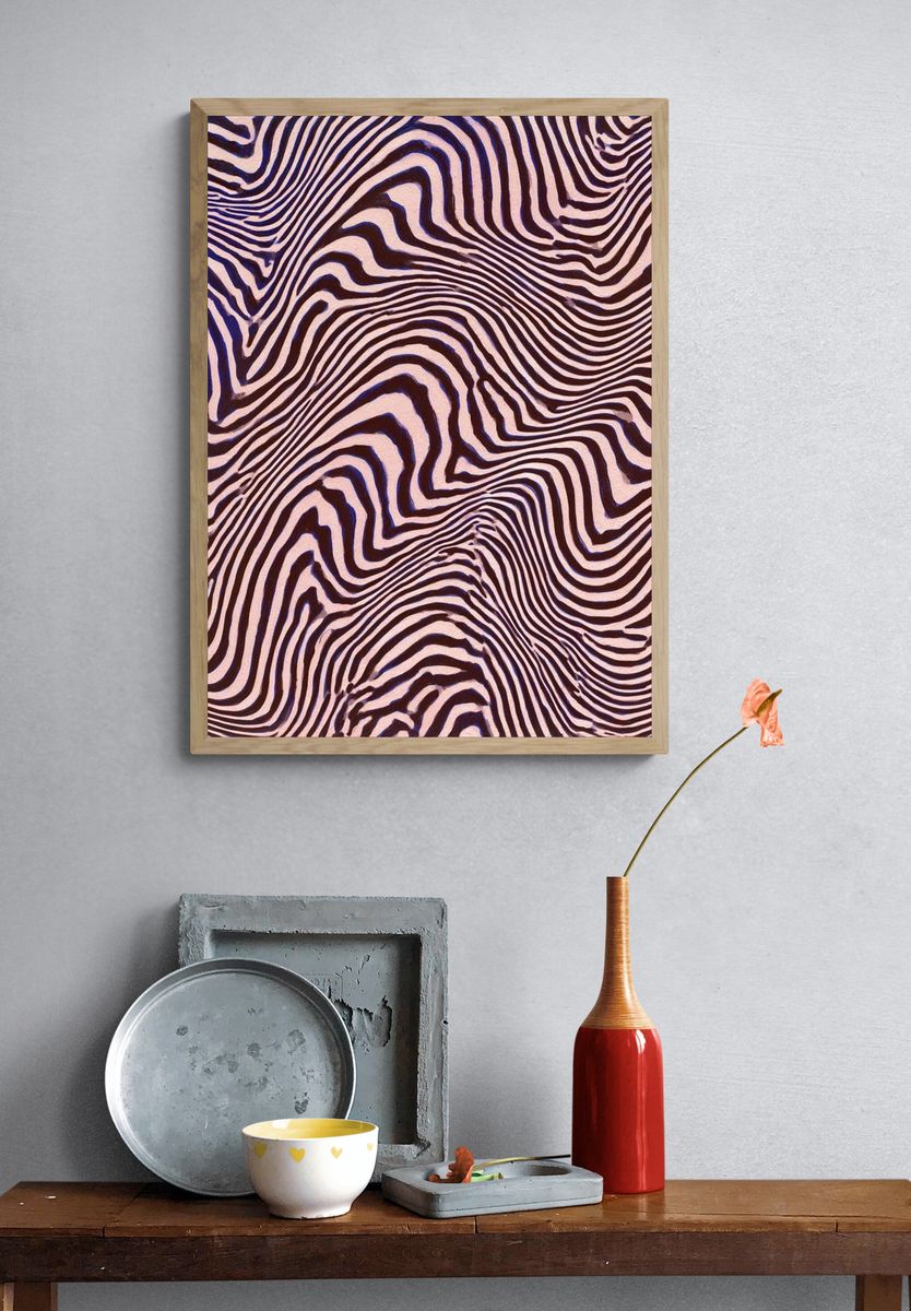 Zebra Wave Abstract Poster. — room view 3