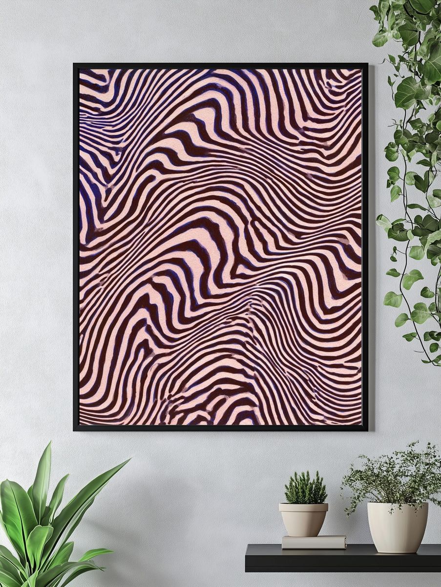 Zebra Wave Abstract Poster. — room view 4