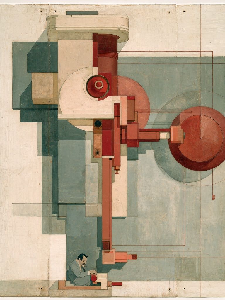 Geometric Surrealist Composition Poster. poster — abstract art