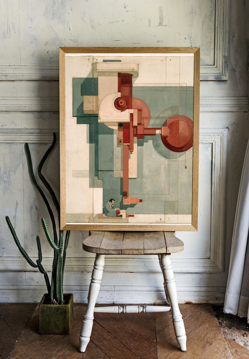 Geometric Surrealist Composition Poster. — room view 1