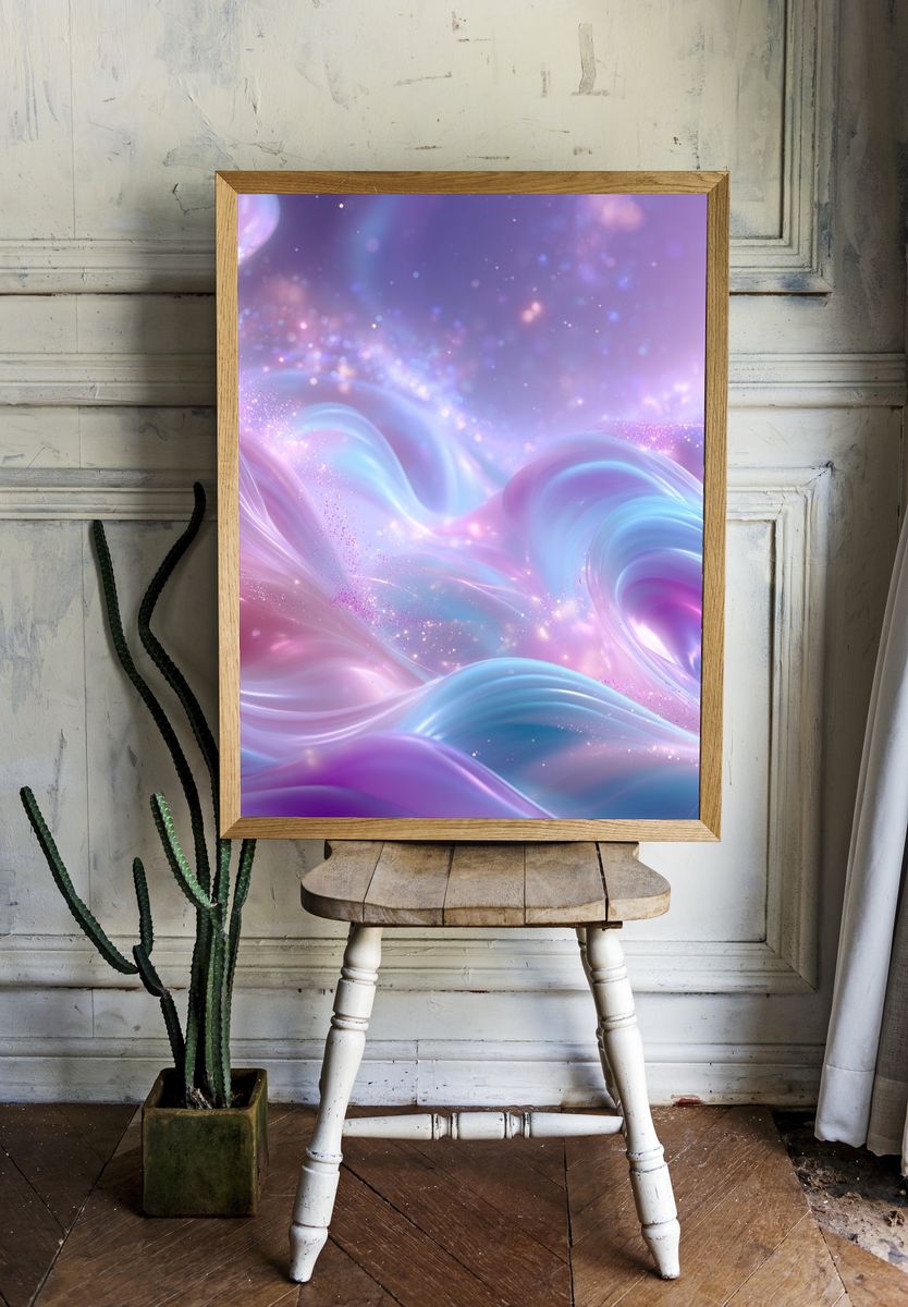 Pastel Dreamscape Abstract Poster. — room view 1