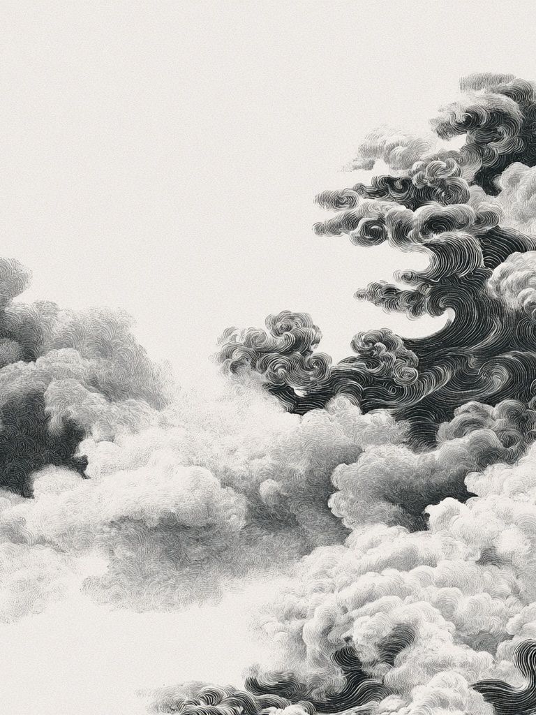 Monochrome Cloudscape Abstract Print. poster detail